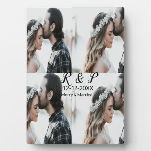 Add couple photo merry married add date year  plaque