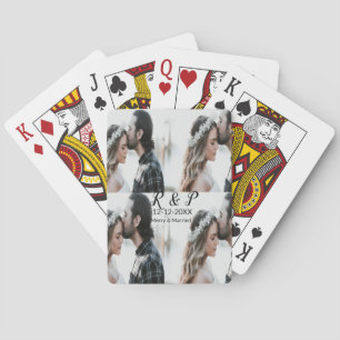 Add couple photo merry married add date year  playing cards