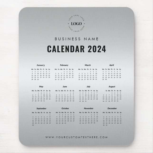 Add Custom Business Company Logo 2024 Calendar     Mouse Pad (Front)