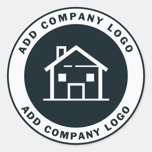 Add Custom Business Logo Classic Round Sticker (Front)