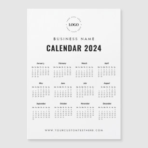 Add Custom Business Logo Magnetic 2024 Calendar Invitation