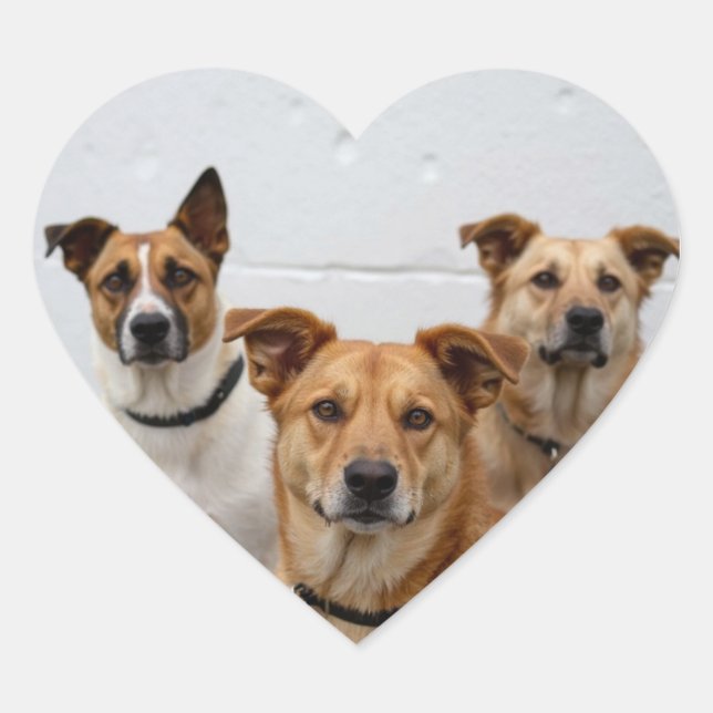 Add Custom Dog Photo for Pet Owner Heart Heart Sticker (Front)