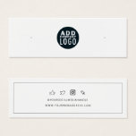 Add Custom Logo Stud Earring Display Card<br><div class="desc">Modern earrings mini product display card with custom brand logo in the middle and the guides for punching holes so they stay proportional and aligned in the centre on each side of the logo. Add your social media handle and web address on the reverse side but clicking the "Personalise" button...</div>