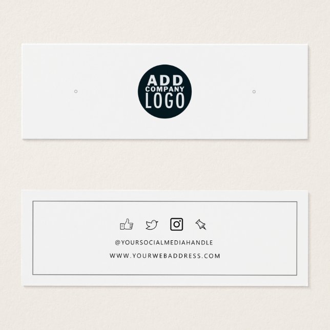 Add Custom Logo Stud Earring Display Card (Front & Back)