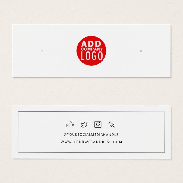 Add Custom Logo Stud Earrings Display Card (Front & Back)