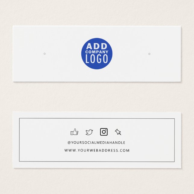 Add Custom Logo Stud Earrings Display Card (Front & Back)