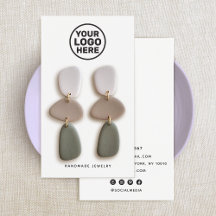 Add Custom Logo White Earring Display Holder
