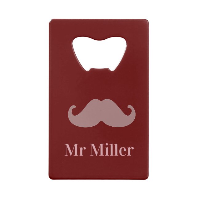 Add custom name moustache maroon (Front)