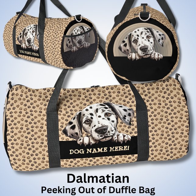 Add Dog Name or Your Name,  Dalmatian Duffle Bag (Creator Uploaded)