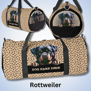 Add Dog Name or Your Name, Rottweiler  Duffle Bag