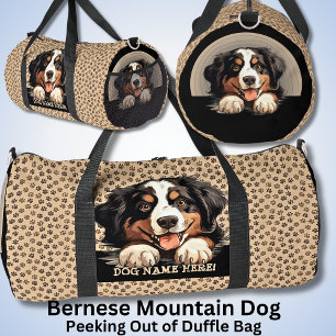 Add Dog Name Your Name, Bernese Mountain Dog Duffle Bag