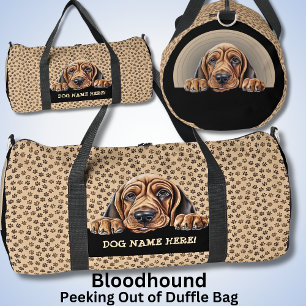Add Dog Name Your Name, Bloodhound Duffle Bag