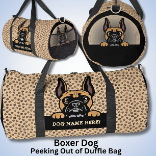 Add Dog Name Your Name, Boxer Dog Duffle Bag