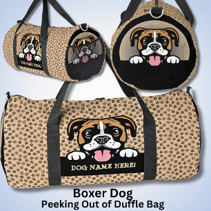 Add Dog Name Your Name, Boxer Dog Duffle Bag