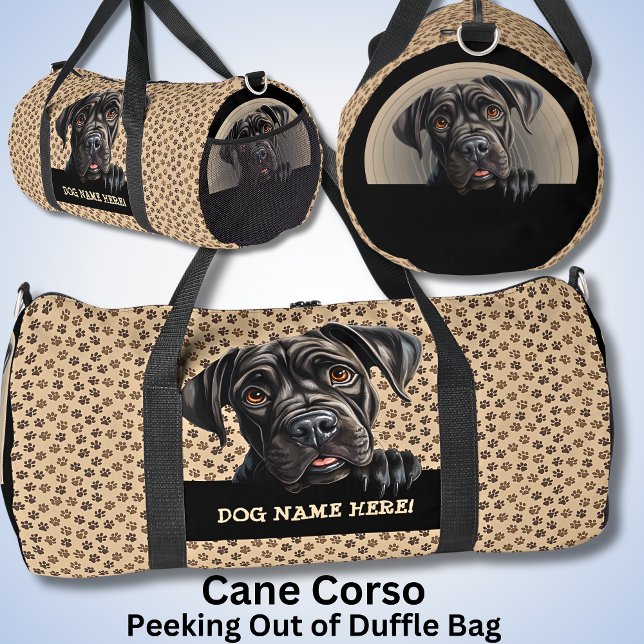 Add Dog Name Your Name, Cane Corso Duffle Bag (Creator Uploaded)