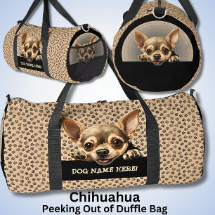Add Dog Name Your Name, Chihuahua Duffle Bag