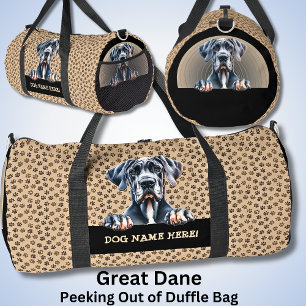 Add Dog Name Your Name, Great Dane  Duffle Bag