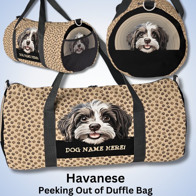 Add Dog Name Your Name, Havanese Duffle Bag (Creator Uploaded)