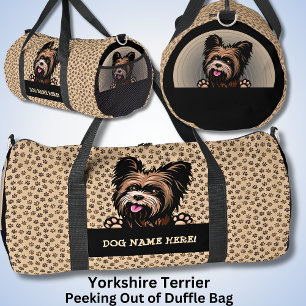 Add Dog Name Your Name, Yorkshire Terrier Duffle Bag