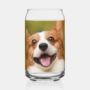 Add Dog Photo Personalised Customised Can Glass