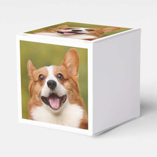 Add Dog Photo Personalised Customised Favour Box (Front Side)