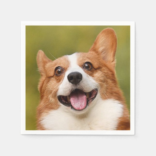 Add Dog Photo Personalised Customised Napkin (Front)