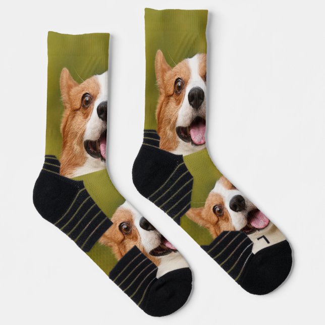 Add Dog Photo Personalised Customised Socks (Right)