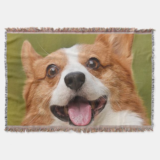 Add Dog Photo Personalised Customised Throw Blanket (Front)