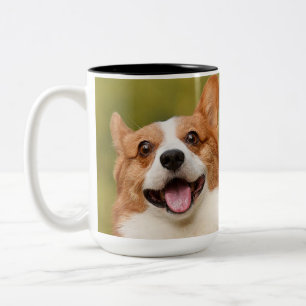 Add Dog Photo Personalised Customised Two-Tone Coffee Mug