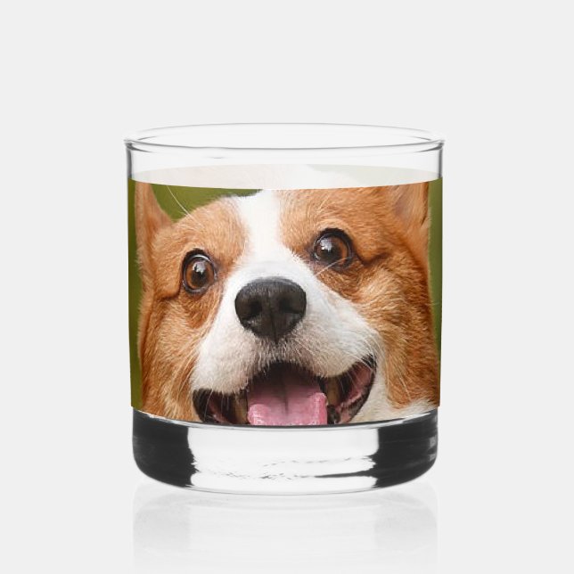Add Dog Photo Personalised Customised Whiskey Glass (Front)