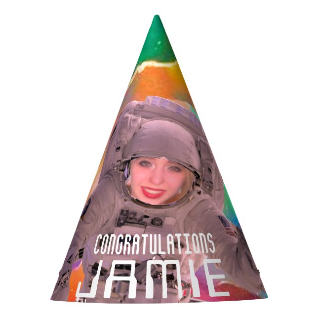Add Face Photo to Astronaut Party Hat (Front)