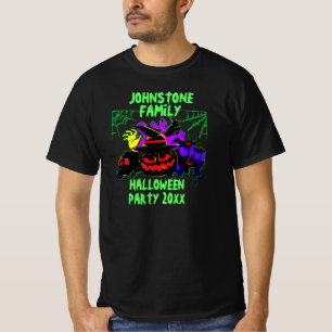 Add Family Name Edit Text Halloween Party Year     T-Shirt