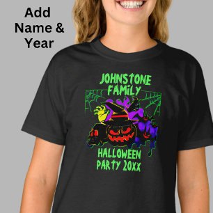 Add Family Name Edit Text Halloween Party Year T-Shirt