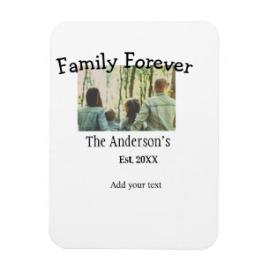 Add family name photo year rustic vintage holiday magnet
