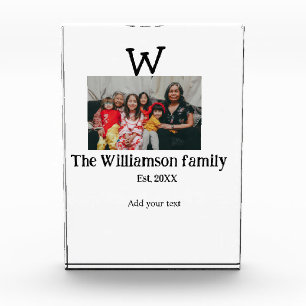 Add family name photo year rustic vintage reunion block