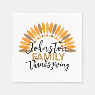 Add Family Name To Paper Thanksgiving Napkin