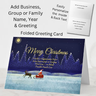 Add Family / Organisation Name Blue Forest Santa Card