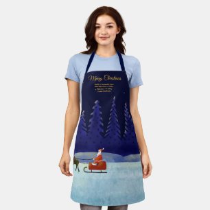 Add Family / Organisation Name Blue + Santa Apron