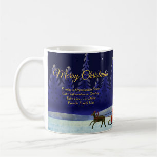 Add Family / Organisation Name Blue + Santa Coffee Mug