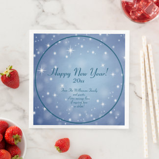 Add Family Organisation Name Happy New Year 20xx Napkin