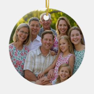 Add Family Reunion Photo Customise Ceramic Ornament