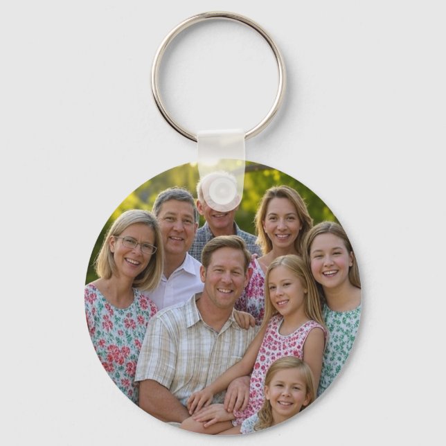 Add Family Reunion Photo Customise Key Ring (Front)