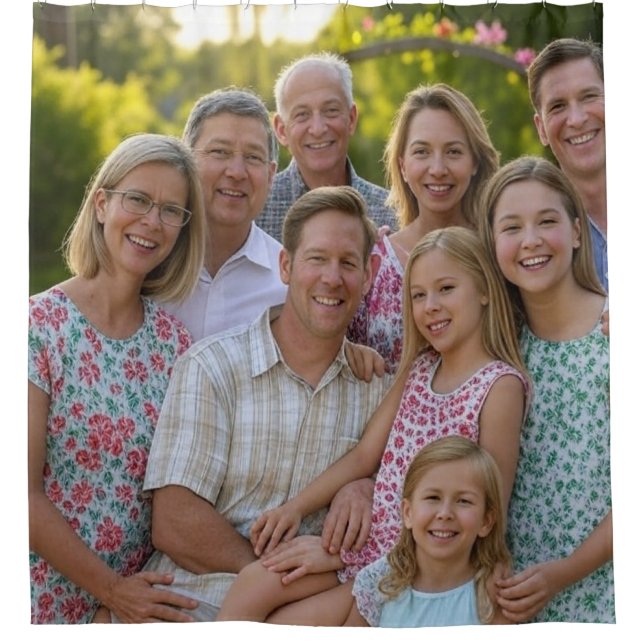 Add Family Reunion Photo Customise Shower Curtain (Front)