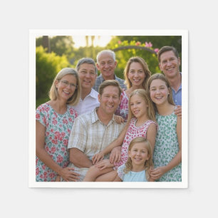 Add Family Reunion Photo Customize Napkin