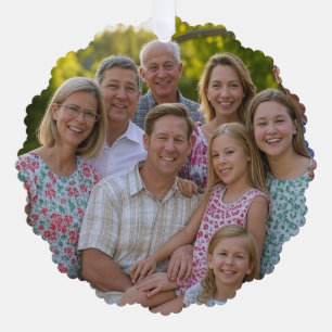 Add Family Reunion Photo Customize Tree Decoration Card