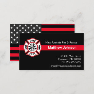 Add Firehouse Embem   Fire Department Firefighter Business Card