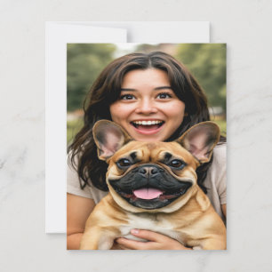 Add French Bulldog Photo Personalise Card