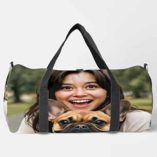 Add French Bulldog Photo Personalise Duffle Bag