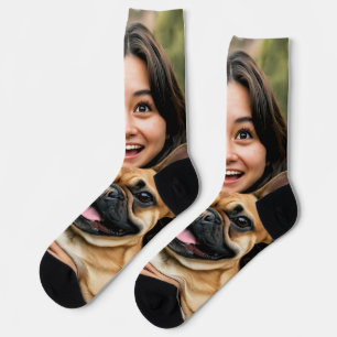 Add French Bulldog Photo Personalise Socks