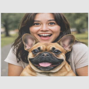 Add French Bulldog Photo Personalise Tissue Paper